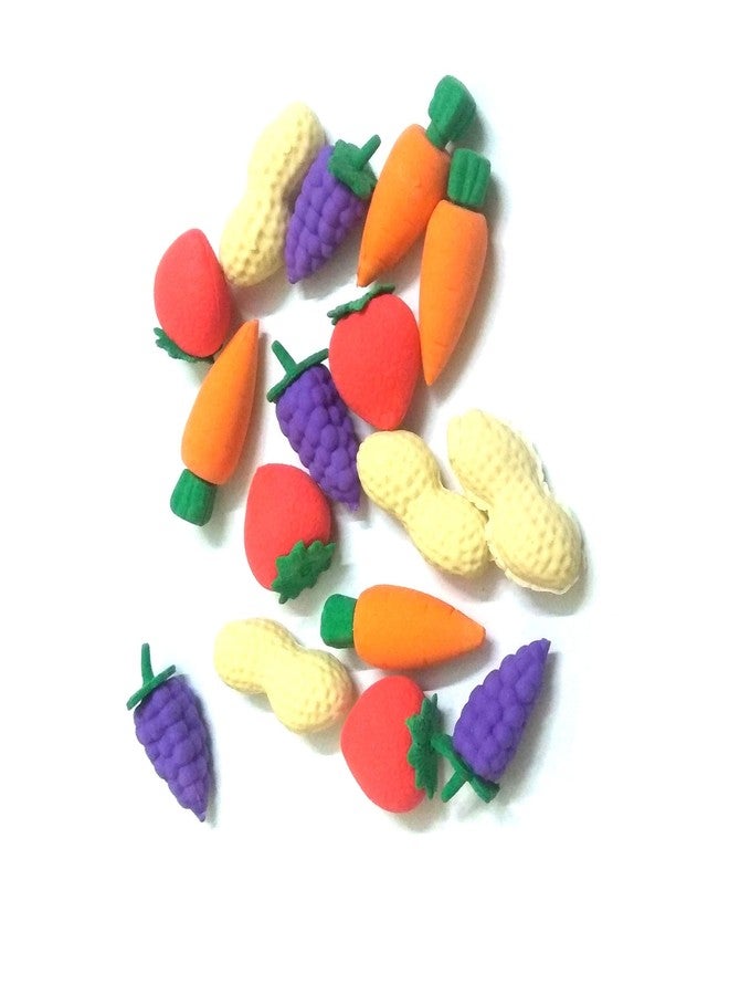 Nawani Vegetable Eraser 1 Pouch Pack 4 Pic/Rubber Birthday Return Gifts for Kids (Pack of 4 Pouch) - Image 1